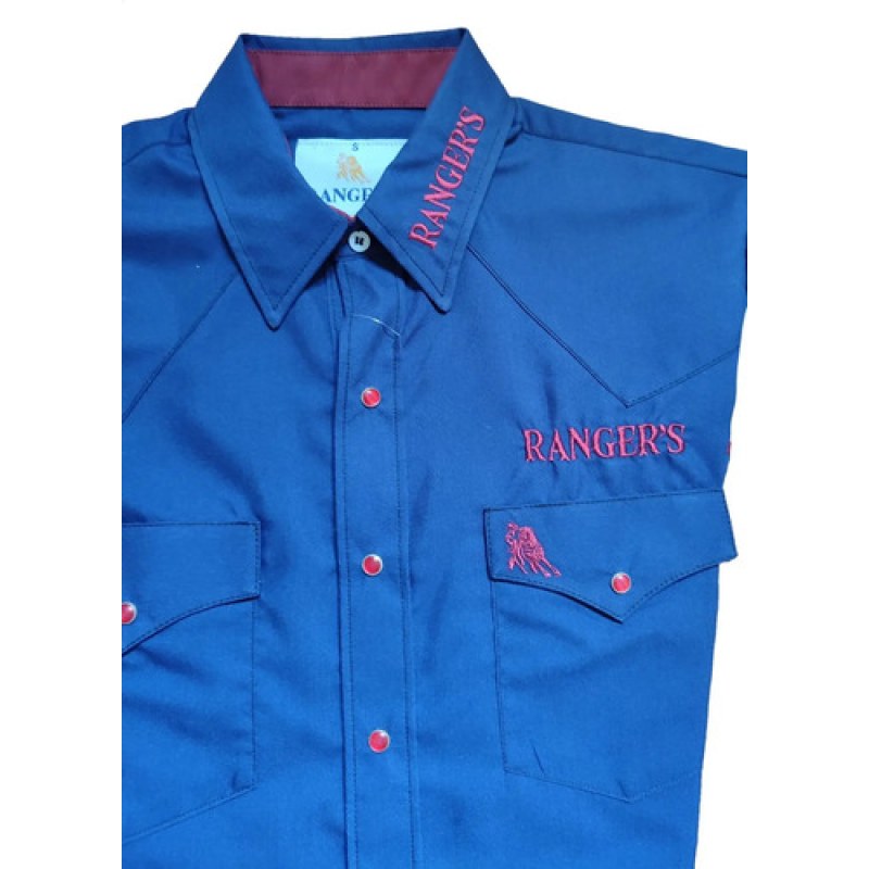 Camisa Vaquera Charra Bordada Rangers Para Caballero #mlpos_10 | Color: Marino 100 #color_marino_100 #sku_100ca01mnl #sku_100ca01mnm #sku_100ca01mns