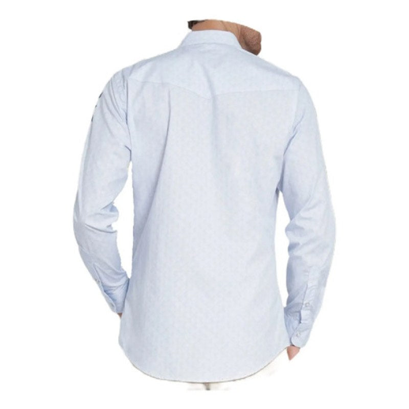 Camisa Vaquera Bordada Wrangler Vaquero #mlpos_10 | Color: Cielo #color_cielo | Talla: XL #sku_112354405cieloxl