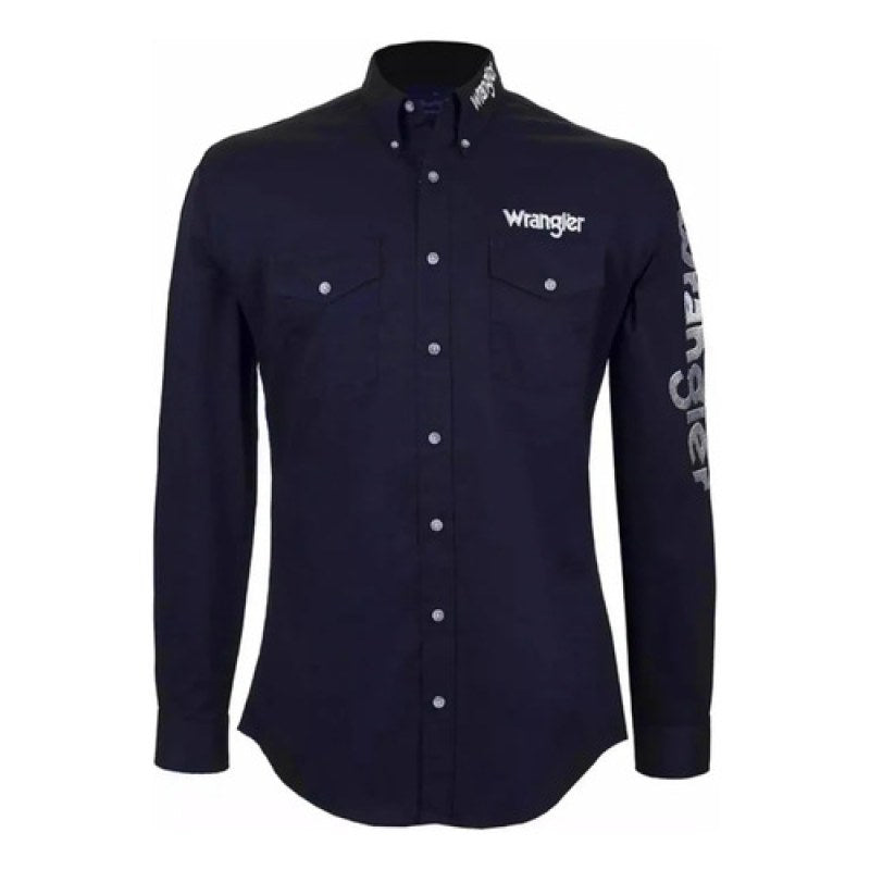 Camisa Vaquera Bordada Wrangler Vaquero #mlpos_14 | Color: Marino #color_marino | Talla: L #sku_mlm2153555793-185496754785