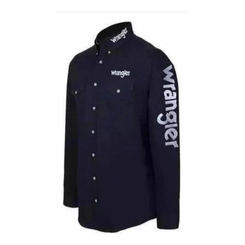 Camisa Vaquera Bordada Wrangler Vaquero #mlpos_15 | Color: Marino #color_marino | Talla: L #sku_mlm2153555793-185496754785
