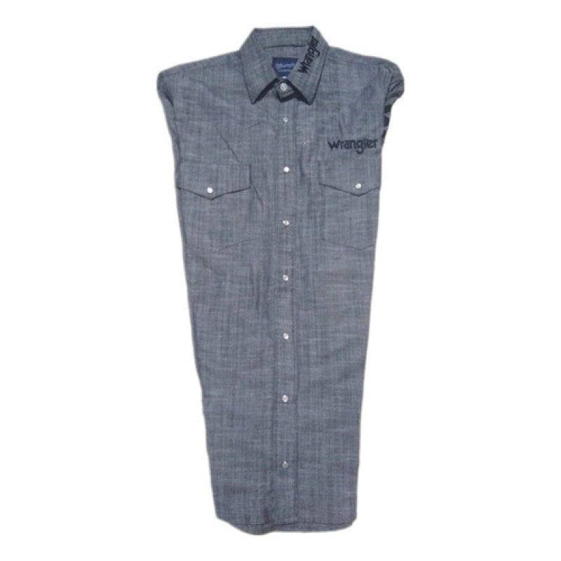 Camisa Vaquera Bordada Wrangler Vaquero #mlpos_17 | Color: Gris claro #color_gris_claro #sku_mlm2153555793-186106471051 #sku_mlm2153555793-186106471053