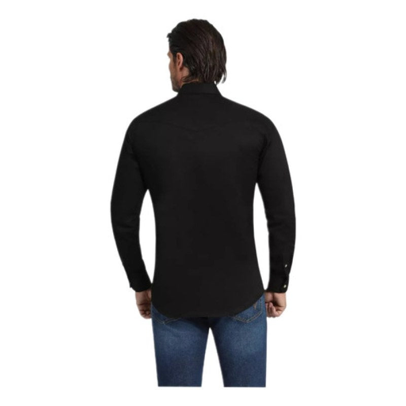 Camisa Vaquera Bordada Wrangler Vaquero #mlpos_3 | Color: Negro 51LOGNB02 #color_negro_51lognb02 #sku_wrncamnb02ch #sku_wrncamnb02l #sku_wrncamnb02m #sku_wrncamnb02xl #sku_wrncamnb02xxl