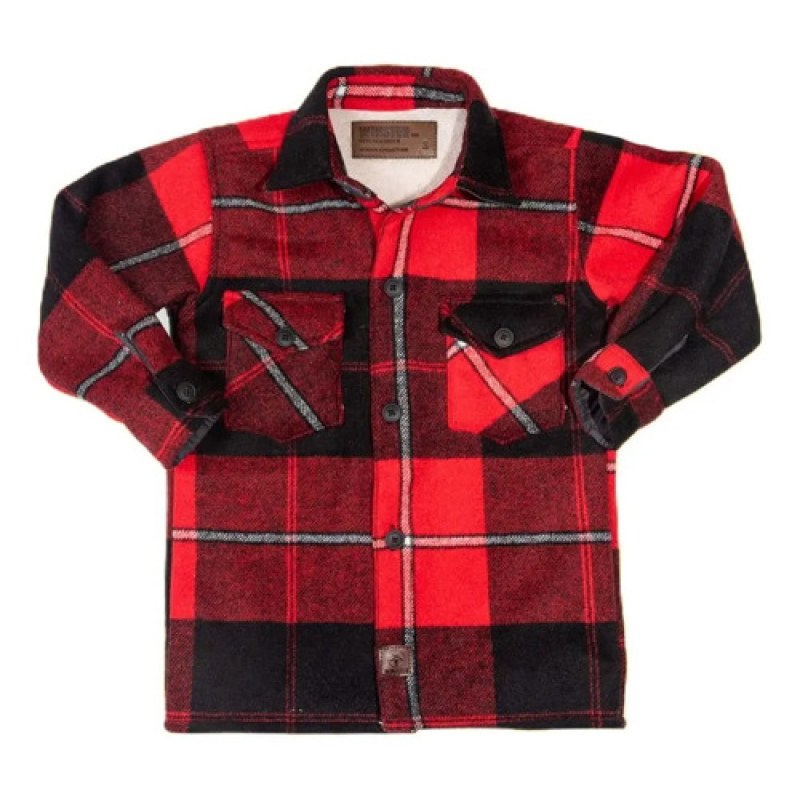Camisa Camisola Con Borrega Para Niño Winster #mlpos_11 | Color: Rojo #color_rojo | Talla: L #sku_camisolarjl