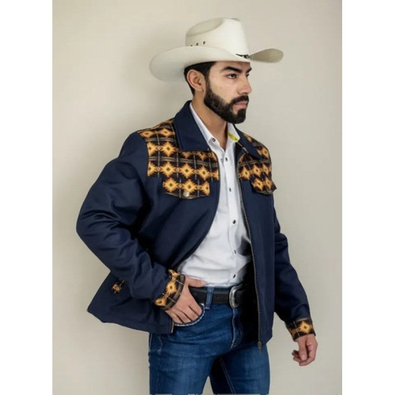 Chamarra Spandex Denver Con Forro Caballero #mlpos_1 | Color: Marino Azteca #color_marino_azteca #sku_mlm2199084181-186304406233 #sku_mlm2199084181-186304406245