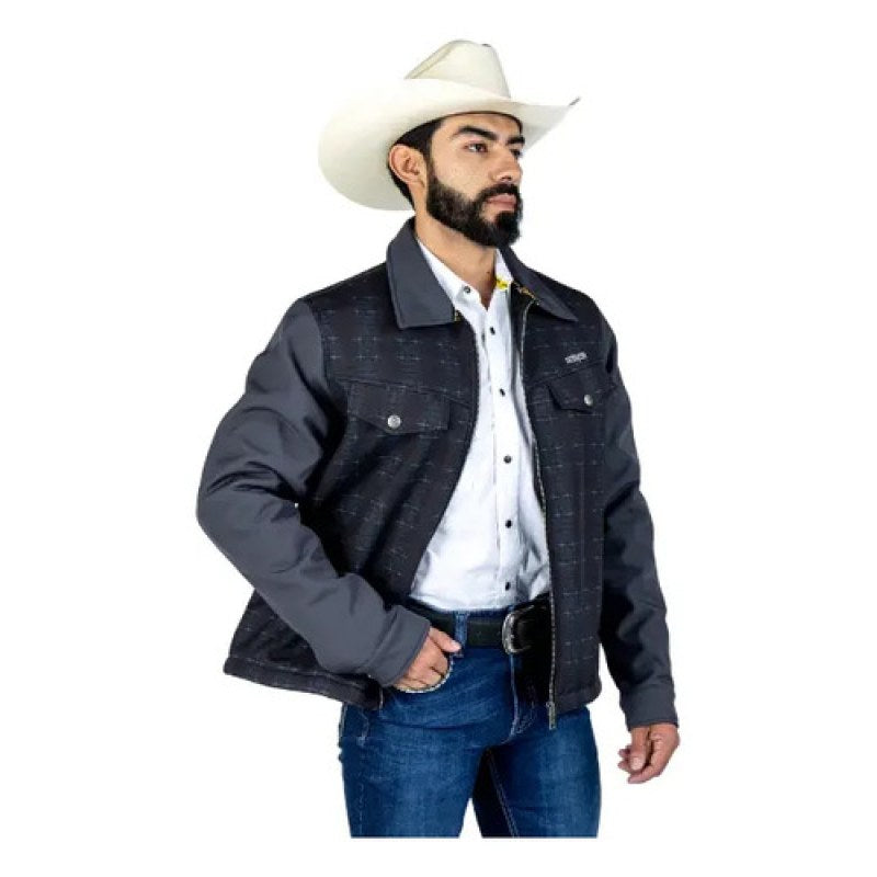 Chamarra Spandex Denver Con Forro Caballero #mlpos_6 | Color: Gris/Negra #color_grisnegra | Talla: CH #sku_jk923tabch