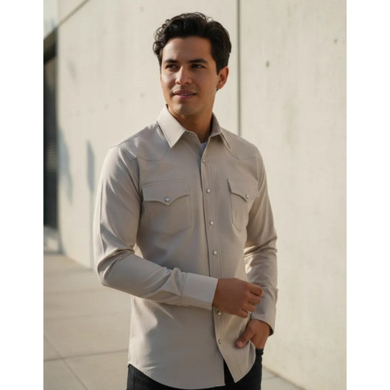 Camisa Winster Vaquera Clasica Lisa Basica #mlpos_11 | Color: Biege Admos #color_biege_admos #sku_mlm2227618223-189792002348 #sku_mlm2227618223-200845050941 #sku_mlm2227618223-200845050943 #sku_mlm2227618223-200845050945 #sku_mlm2227618223-200845050947