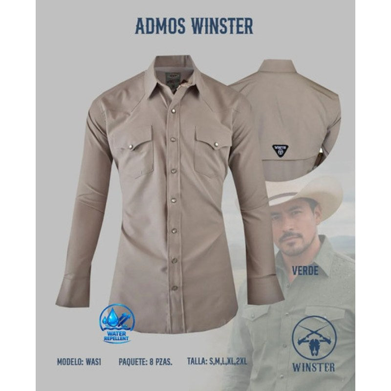 Camisa Winster Vaquera Clasica Lisa Basica #mlpos_13 | Color: Biege Admos #color_biege_admos #sku_mlm2227618223-189792002348 #sku_mlm2227618223-200845050941 #sku_mlm2227618223-200845050943 #sku_mlm2227618223-200845050945 #sku_mlm2227618223-200845050947