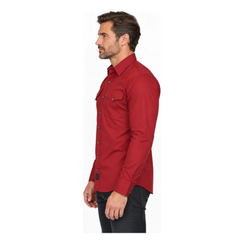 Camisa Winster Vaquera Clasica Lisa Basica #mlpos_25 | Color: Vino r-stop #color_vino_r-stop #sku_winsvnrstopl #sku_winsvnrstopm #sku_winsvnrstops #sku_winsvnrstopxl #sku_winsvnrstopxxl