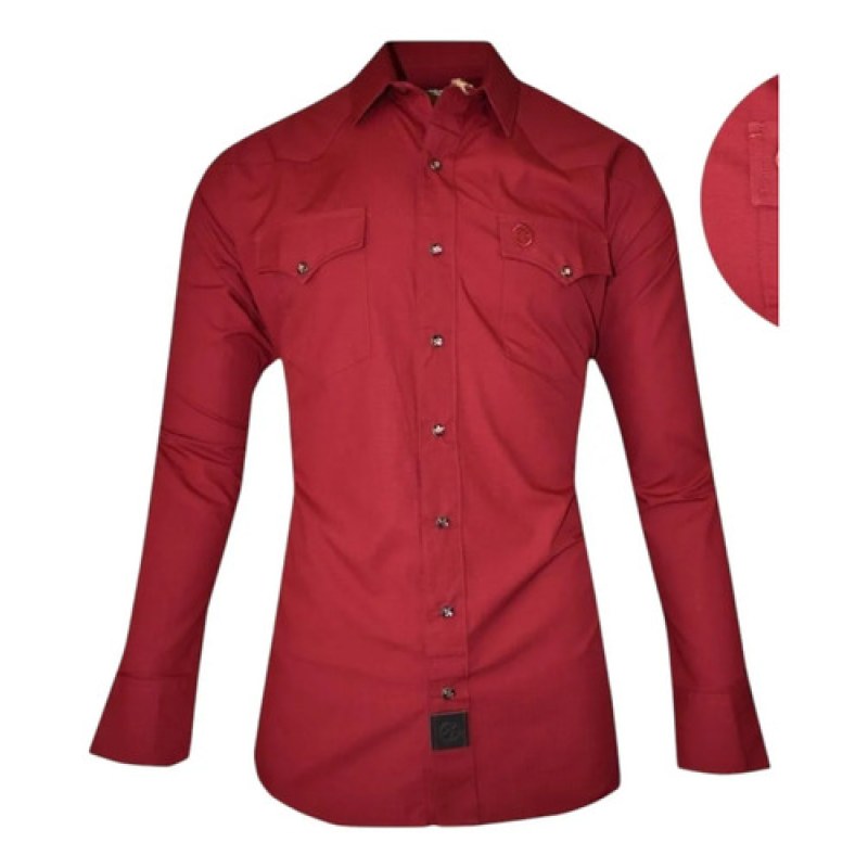 Camisa Winster Vaquera Clasica Lisa Basica #mlpos_26 | Color: Vino r-stop #color_vino_r-stop #sku_winsvnrstopl #sku_winsvnrstopm #sku_winsvnrstops #sku_winsvnrstopxl #sku_winsvnrstopxxl