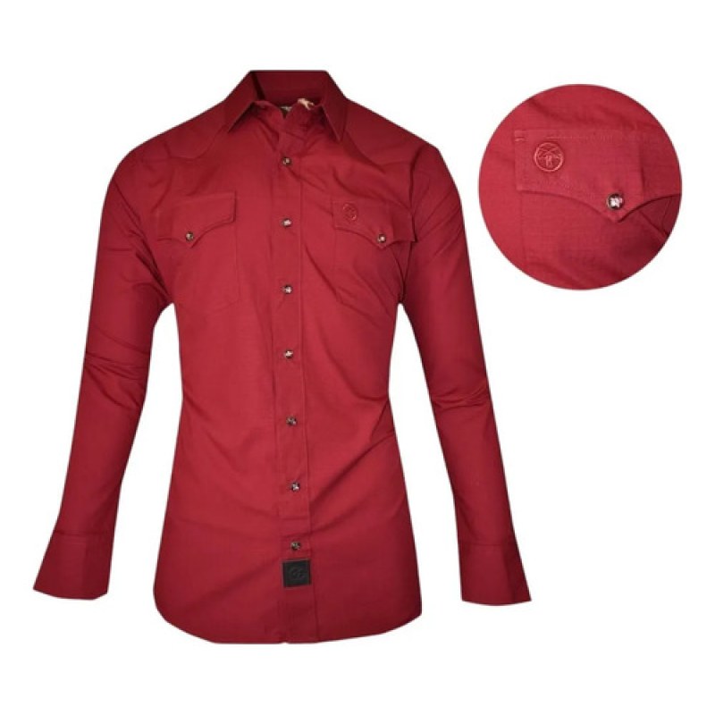 Camisa Winster Vaquera Clasica Lisa Basica #mlpos_27 | Color: Vino r-stop #color_vino_r-stop #sku_winsvnrstopl #sku_winsvnrstopm #sku_winsvnrstops #sku_winsvnrstopxl #sku_winsvnrstopxxl
