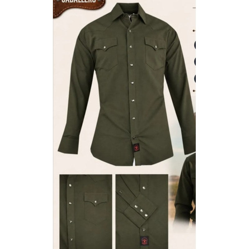Camisa Winster Vaquera Clasica Lisa Basica #mlpos_29 | Color: Olivo #color_olivo #sku_winslsolvl #sku_winslsolvm #sku_winslsolvs #sku_winslsolvxl #sku_winslsolvxxl