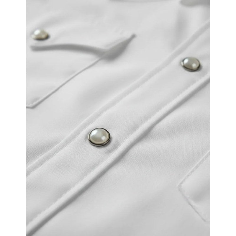 Camisa Winster Vaquera Clasica Lisa Basica #mlpos_3 | Color: Blanco #color_blanco #sku_mlm2227618223-182815942076 #sku_mlm2227618223-189359430865 #sku_mlm2227618223-189359430867 #sku_mlm2227618223-200845050949 #sku_mlm2227618223-200845050951