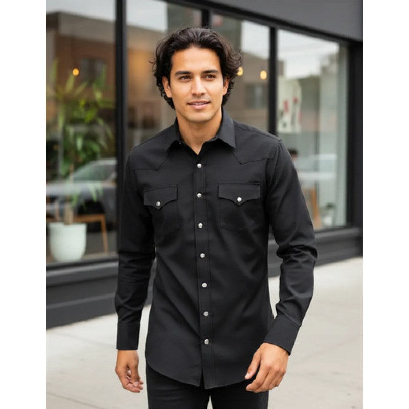 Camisa Winster Vaquera Clasica Lisa Basica #mlpos_5 | Color: Negro #color_negro | Talla: M #sku_mlm2227618223-188965452889