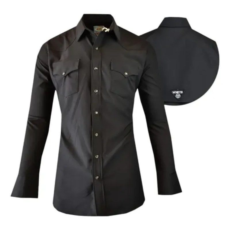 Camisa Winster Vaquera Clasica Lisa Basica #mlpos_6 | Color: Negro #color_negro | Talla: M #sku_mlm2227618223-188965452889