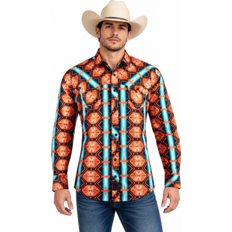 Camisa Winster Vaquera Checotah #mlpos_17 | Color: Naranja #color_naranja #sku_winschtnrjl #sku_winschtnrjm #sku_winschtnrjs #sku_winschtnrjxl #sku_winschtnrjxxl