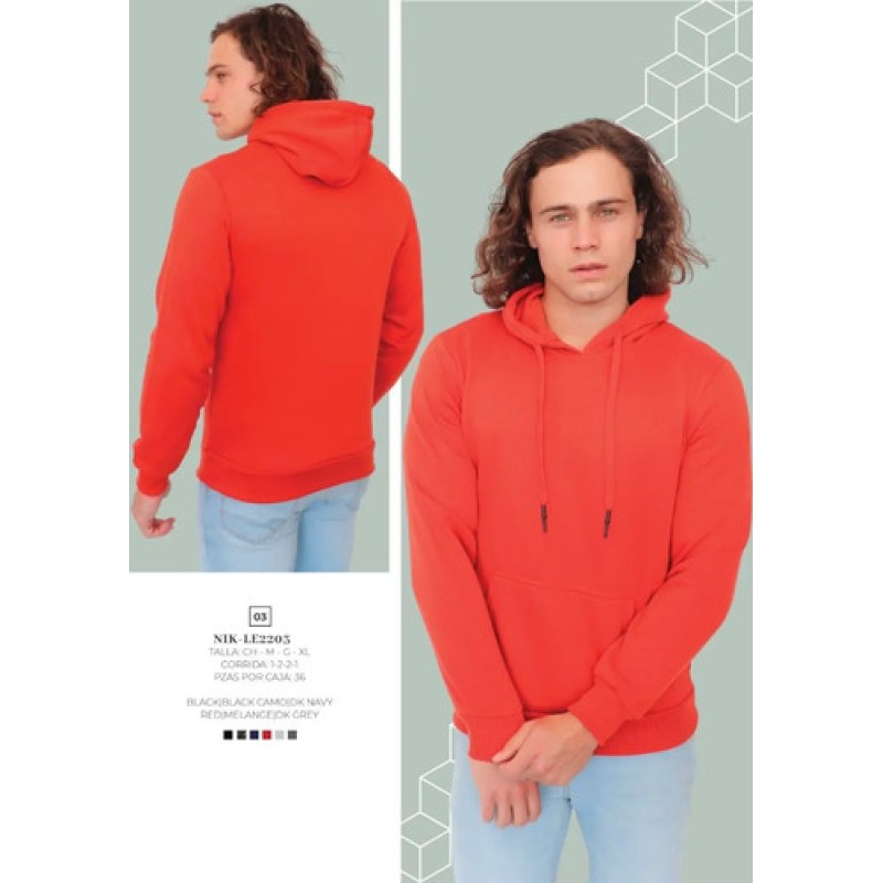 Sudadera Con Capucha Para Estampar Con Bolsa De Canguro #mlpos_8 | Color: Naranja #color_naranja | Talla: G #sku_mlm2232190199-186855961595