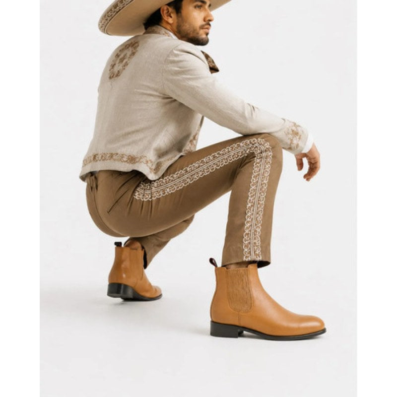 Botín Charro Piel Vacuno Punta Redonda Hombre #mlpos_7 | Color: Madera #color_madera #sku_botinchmd25 #sku_botinchmd26 #sku_botinchmd27 #sku_botinchmd28 #sku_botinchmd265 #sku_botinchmd275