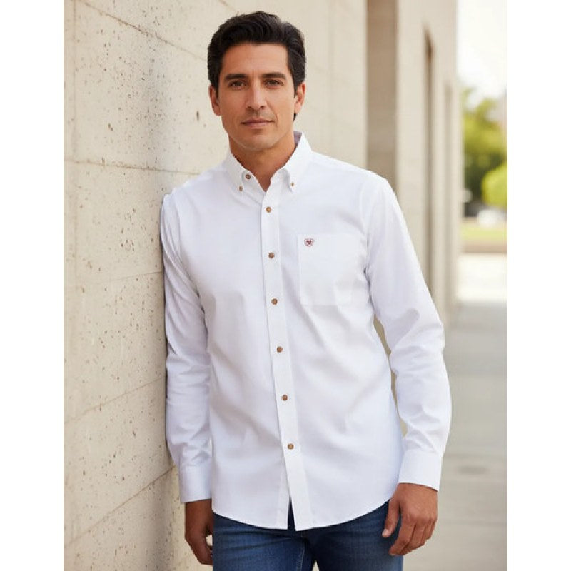 Camisa Vaquera Ariat Original Solid Twill Ftd Lisa Basica #mlpos_1 | Color: Blanco  10034230 #color_blanco_10034230 #sku_10034230blcl #sku_10034230blcm #sku_10034230blcs #sku_10034230blcxl #sku_10034230blcxs #sku_10034230blcxxl