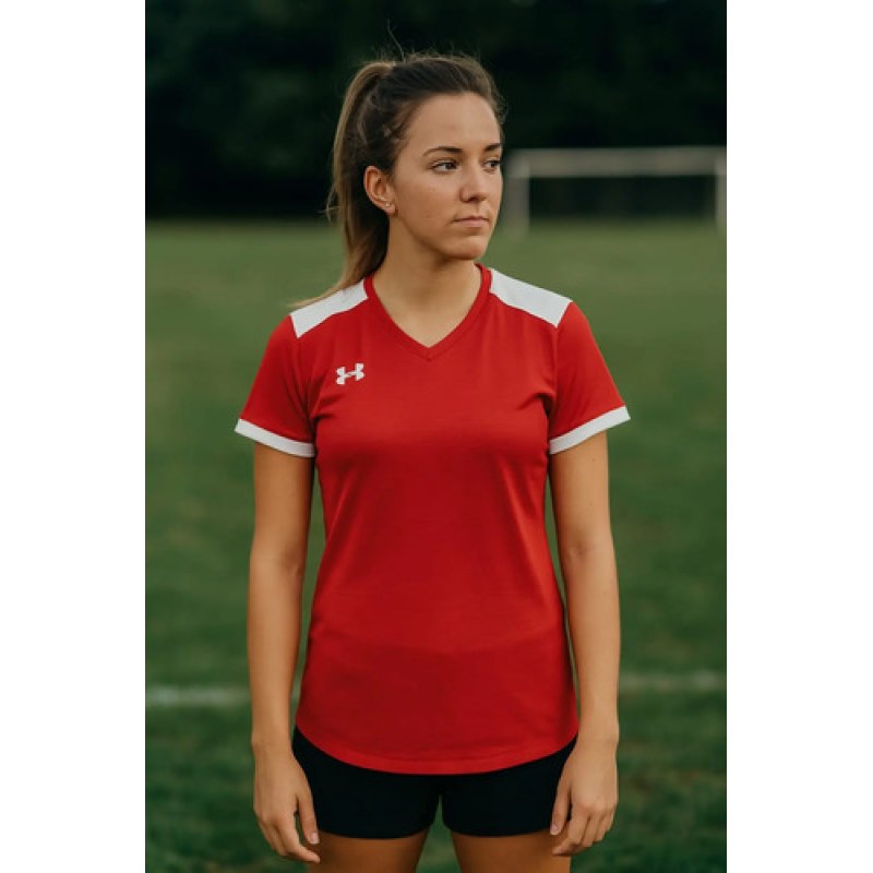Playera Deportiva Under Armour Mujer #mlpos_9 | Color: Rojo #color_rojo #sku_mlm2265698181-187307919087 #sku_mlm2265698181-187307919089