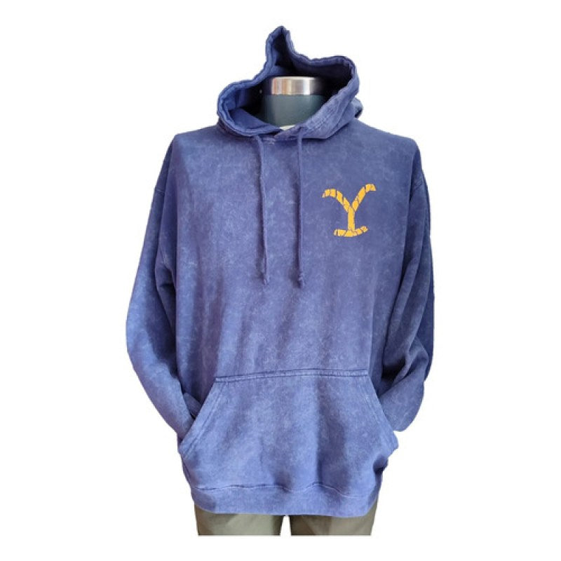 Sudadera Yellowstone Hoodie Original Caballero #mlpos_7 | Color: Azul Jaspe #color_azul_jaspe #sku_sudyellowazl2xl #sku_sudyellowazlm