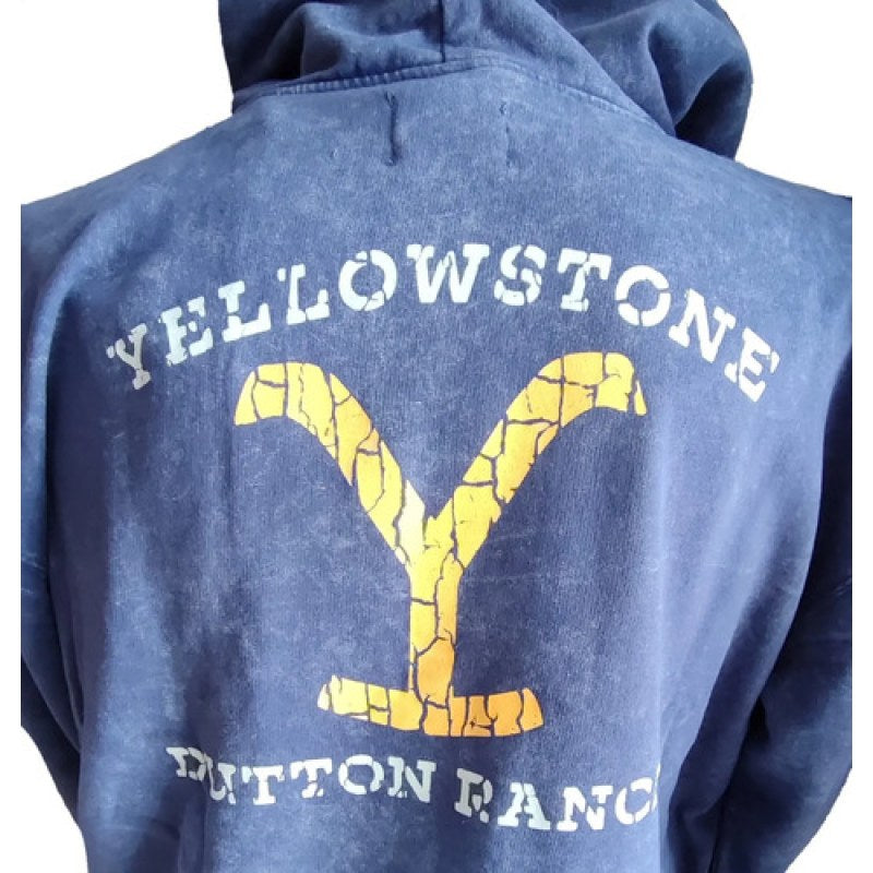 Sudadera Yellowstone Hoodie Original Caballero #mlpos_8 | Color: Azul Jaspe #color_azul_jaspe #sku_sudyellowazl2xl #sku_sudyellowazlm