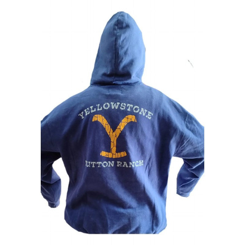 Sudadera Yellowstone Hoodie Original Caballero #mlpos_9 | Color: Azul Jaspe #color_azul_jaspe #sku_sudyellowazl2xl #sku_sudyellowazlm