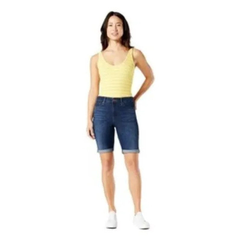Short Bermuda Denizen From Levis Para Dama #mlpos_2 | Color: Azul #color_azul #sku_2482800582 #sku_2482800584 #sku_2482800588