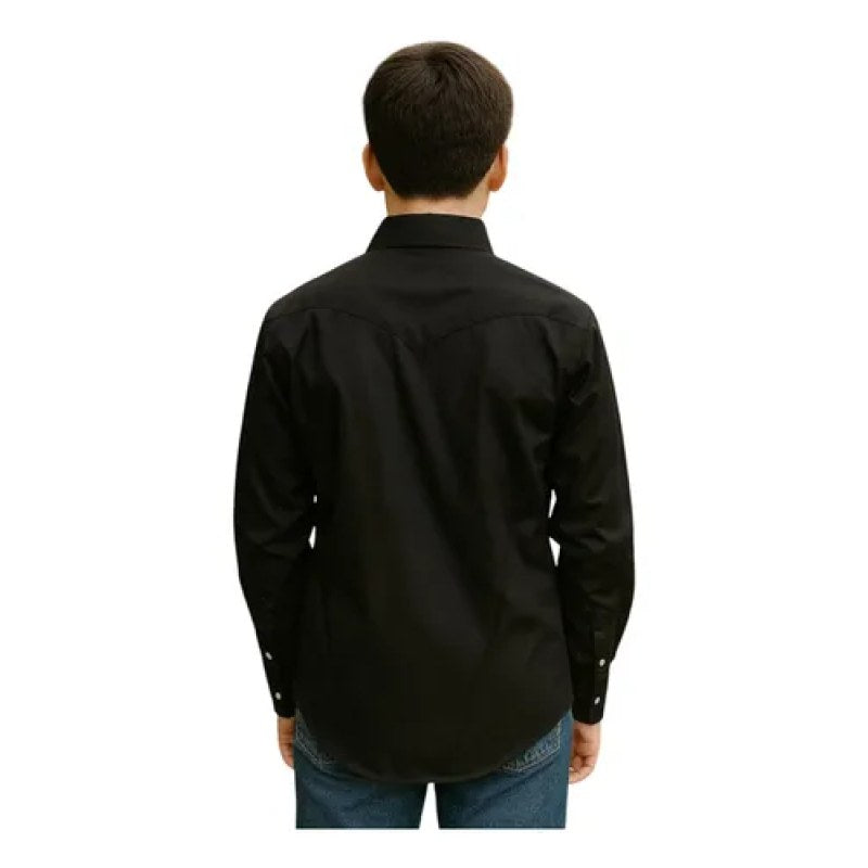 Camisa Wrangler Vaquera Niño Basica Clasica #mlpos_11 | Color: Negro #color_negro #sku_112369490ch #sku_112369490g #sku_112369490m #sku_xl