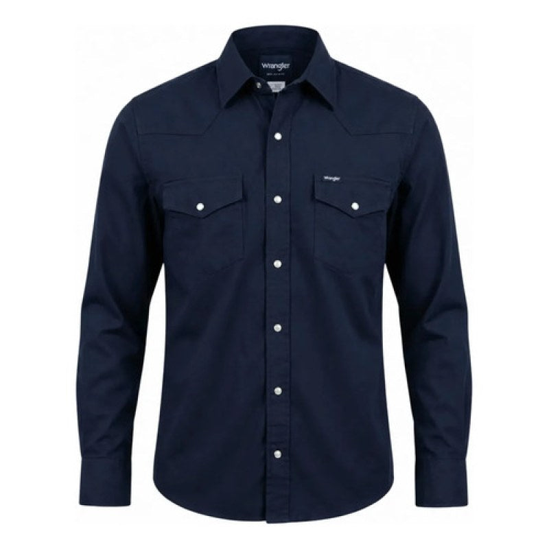 Camisa Wrangler Vaquera Niño Basica Clasica #mlpos_12 | Color: Marino #color_marino #sku_112369488ch #sku_112369488g #sku_112369488m #sku_112369488xl