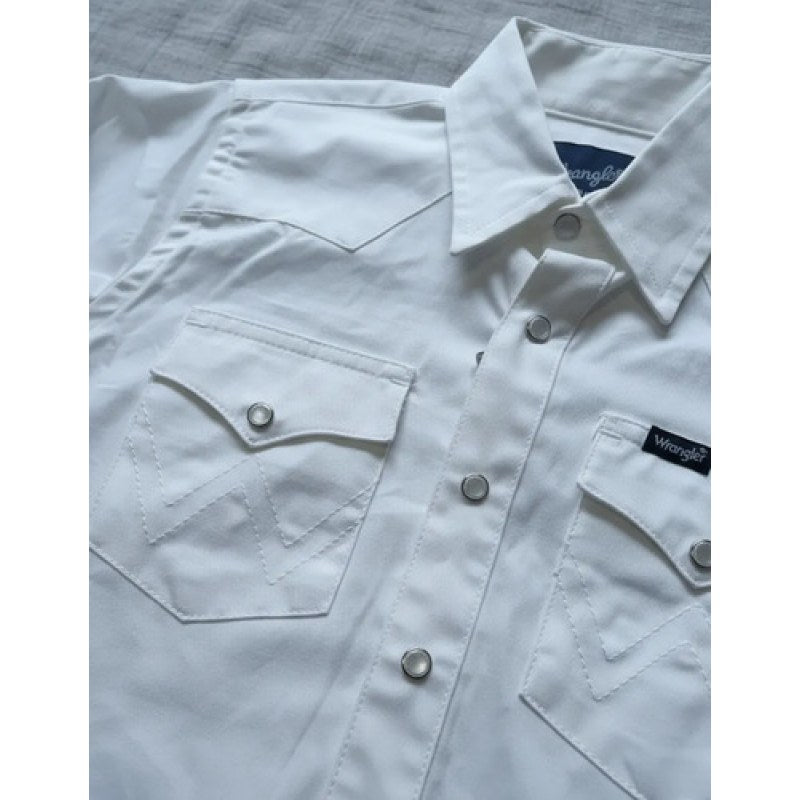 Camisa Wrangler Vaquera Niño Basica Clasica #mlpos_4 | Color: Blanco #color_blanco #sku_112369491ch #sku_112369491g #sku_112369491m #sku_112369491xl