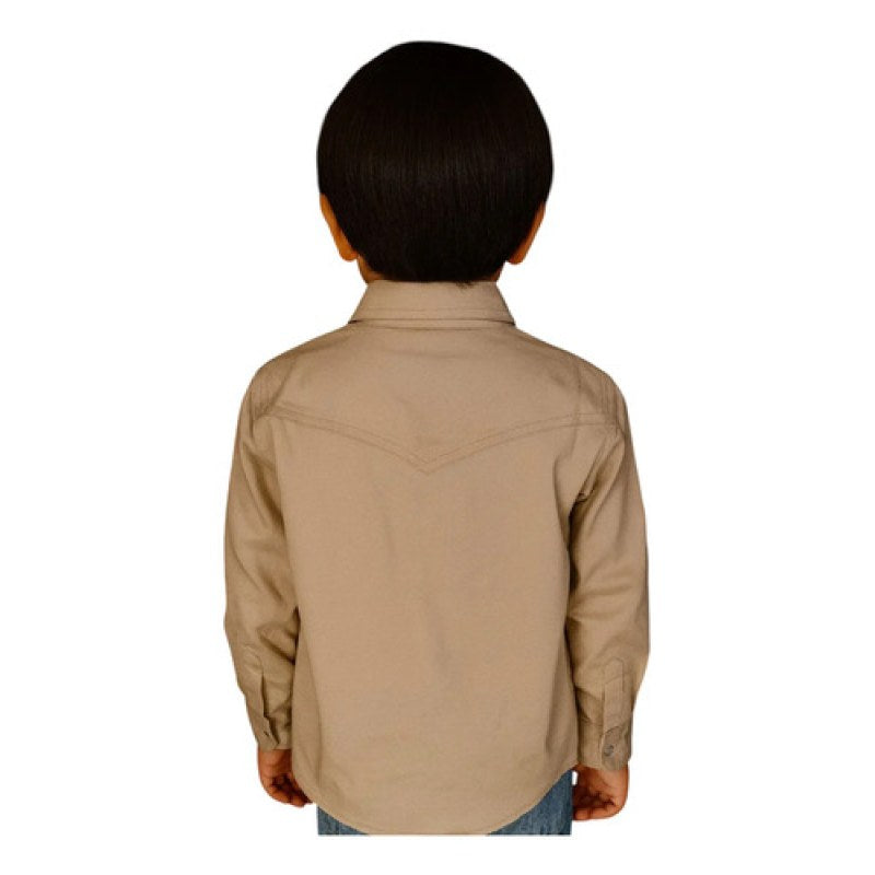 Camisa Wrangler Vaquera Niño Basica Clasica #mlpos_7 | Color: Beige #color_beige #sku_112369489ch #sku_112369489g #sku_112369489m #sku_112369489xl