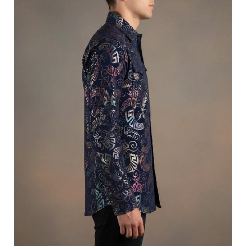 Camisa Winster Vaquera Foil Flock Buchona #mlpos_12 | Color: Marino #color_marino #sku_winflockmnl #sku_winflockmnm #sku_winflockmns #sku_winflockmnxl #sku_winflockmnxxl