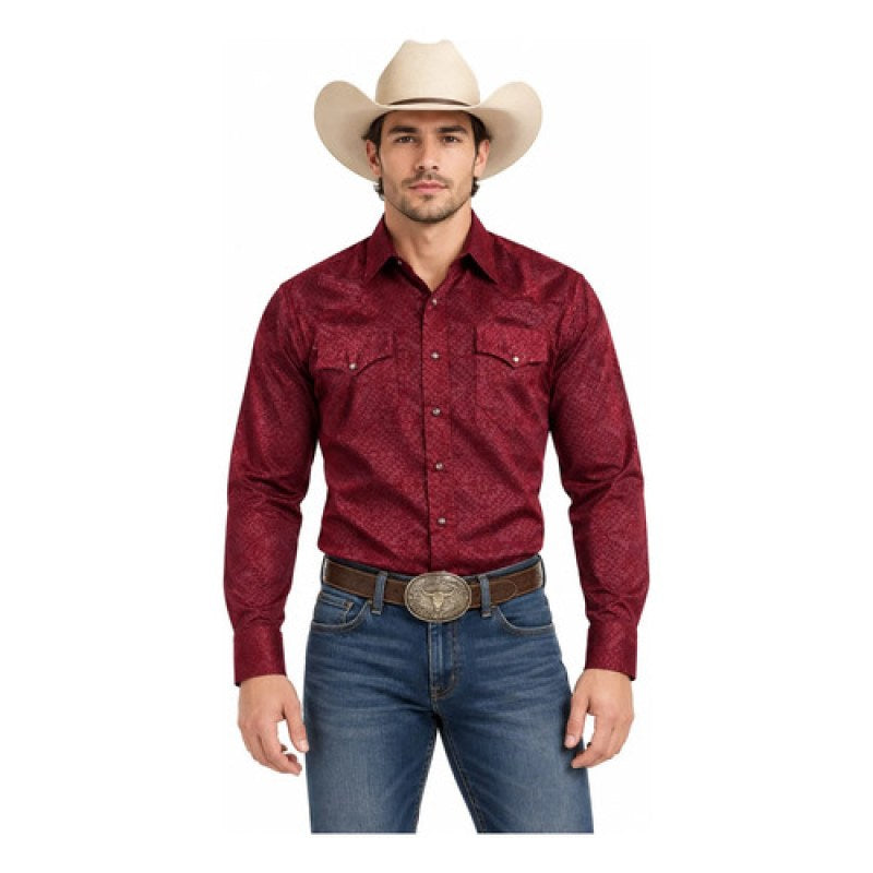 Camisa Winster Vaquera Foil Flock Buchona #mlpos_21 | Color: Chermus Vino #color_chermus_vino #sku_winschrmsvnl #sku_winschrmsvnm #sku_winschrmsvns #sku_winschrmsvnxl #sku_winschrmsvnxxl