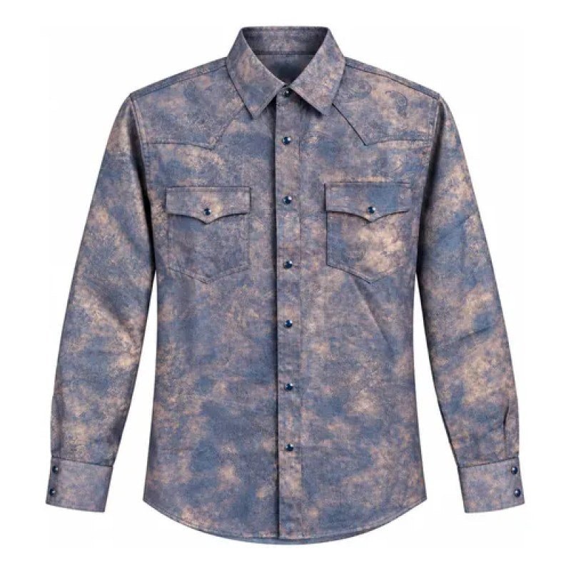 Camisa Winster Vaquera Foil Flock Buchona #mlpos_36 | Color: Tornasol Cafe Azul #color_tornasol_cafe_azul #sku_wtorca3xl #sku_wtorca4xl #sku_wtorcal #sku_wtorcam #sku_wtorcas #sku_wtorcaxl #sku_wtorcaxxl