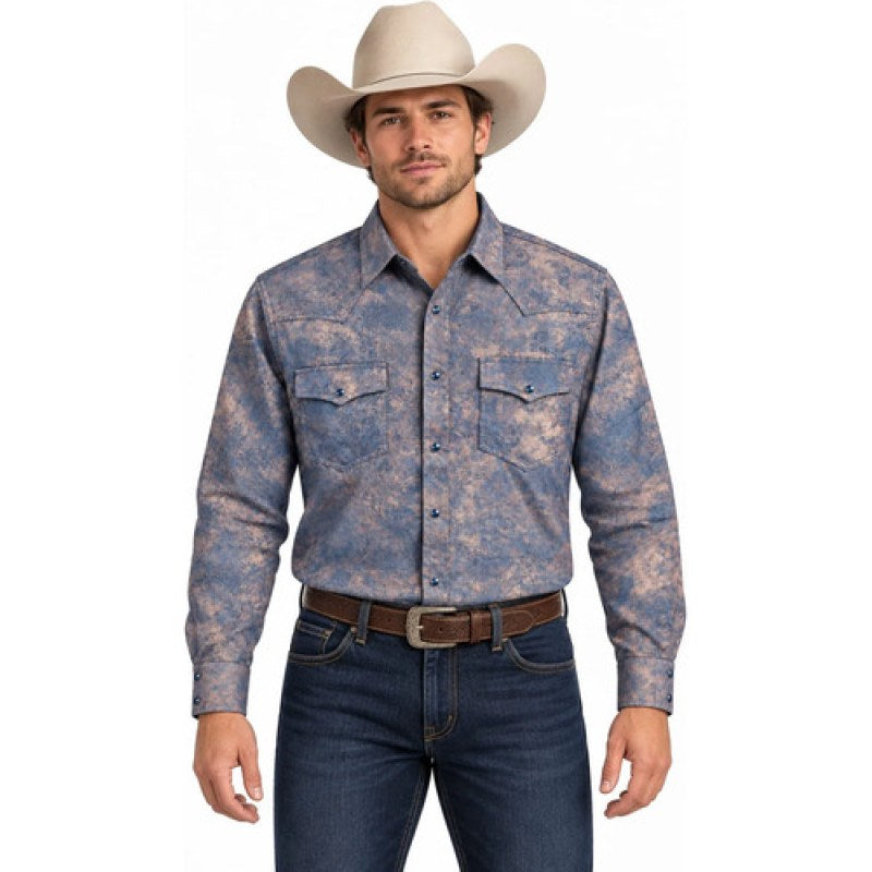 Camisa Winster Vaquera Foil Flock Buchona #mlpos_37 | Color: Tornasol Cafe Azul #color_tornasol_cafe_azul #sku_wtorca3xl #sku_wtorca4xl #sku_wtorcal #sku_wtorcam #sku_wtorcas #sku_wtorcaxl #sku_wtorcaxxl