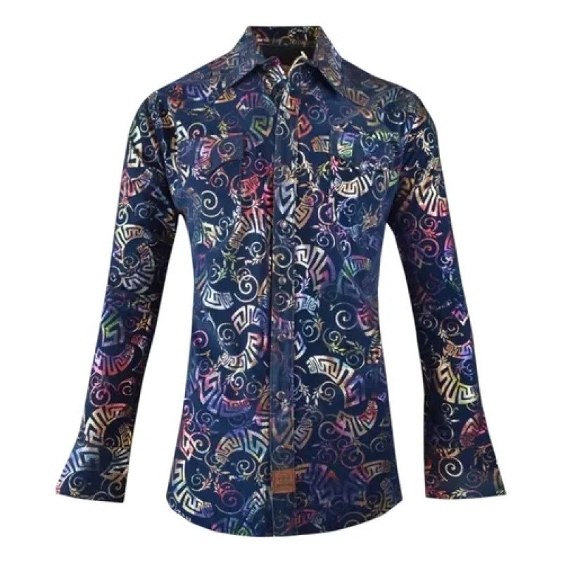 Camisa Winster Vaquera Foil Flock Buchona #mlpos_9 | Color: Marino #color_marino #sku_winflockmnl #sku_winflockmnm #sku_winflockmns #sku_winflockmnxl #sku_winflockmnxxl