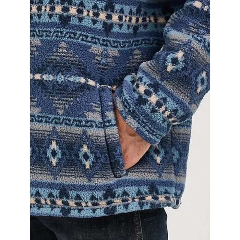 Chamarra Wrangler  Sueter Sudadera Pullover Sherpa Jacket Azul 112374156 M #mlpos_6 #sku_mlm2397537875