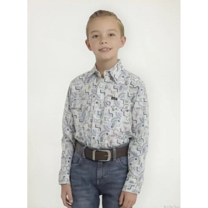 Camisa Vaquera Western Wrangler Niño Moda #mlpos_14 | Color: Blanco 0465 #color_blanco_0465 #sku_112360465bcg