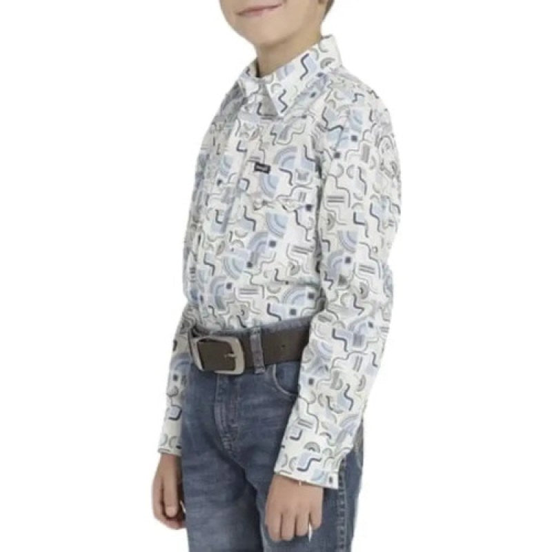 Camisa Vaquera Western Wrangler Niño Moda #mlpos_15 | Color: Blanco 0465 #color_blanco_0465 #sku_112360465bcg