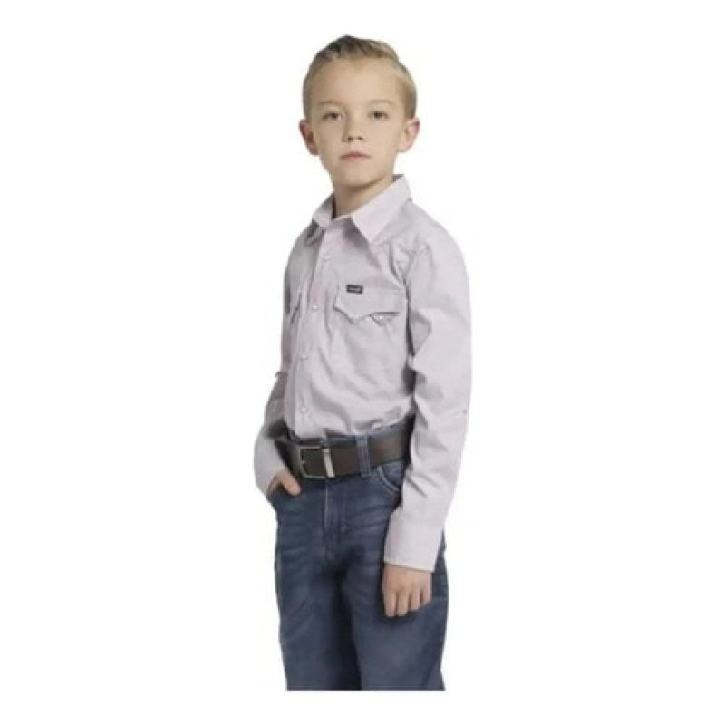 Camisa Vaquera Western Wrangler Niño Moda #mlpos_19 | Color: Rojo 0412 #color_rojo_0412 #sku_112360412rjch #sku_112360412rjm