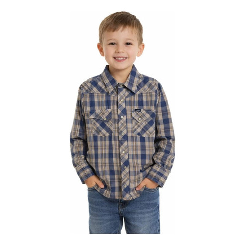 Camisa Vaquera Western Wrangler Niño Moda #mlpos_2 | Color: Marino 1392 #color_marino_1392 #sku_1392xl