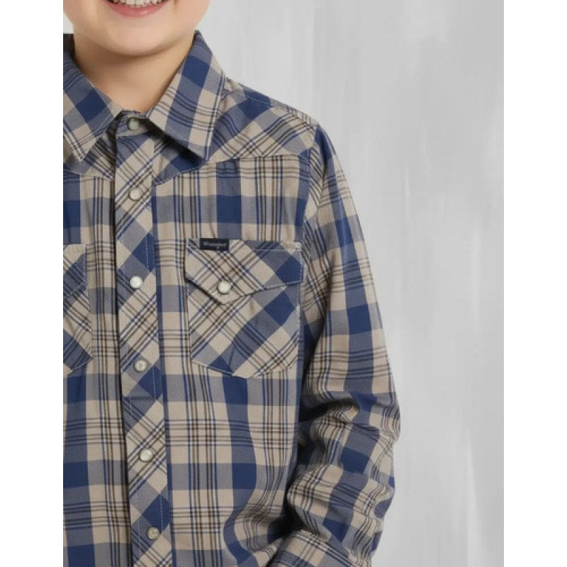 Camisa Vaquera Western Wrangler Niño Moda #mlpos_3 | Color: Marino 1392 #color_marino_1392 #sku_1392xl
