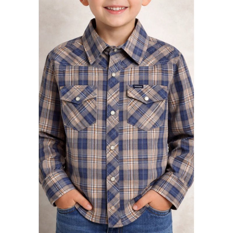 Camisa Vaquera Western Wrangler Niño Moda #mlpos_4 | Color: Marino 1392 #color_marino_1392 #sku_1392xl