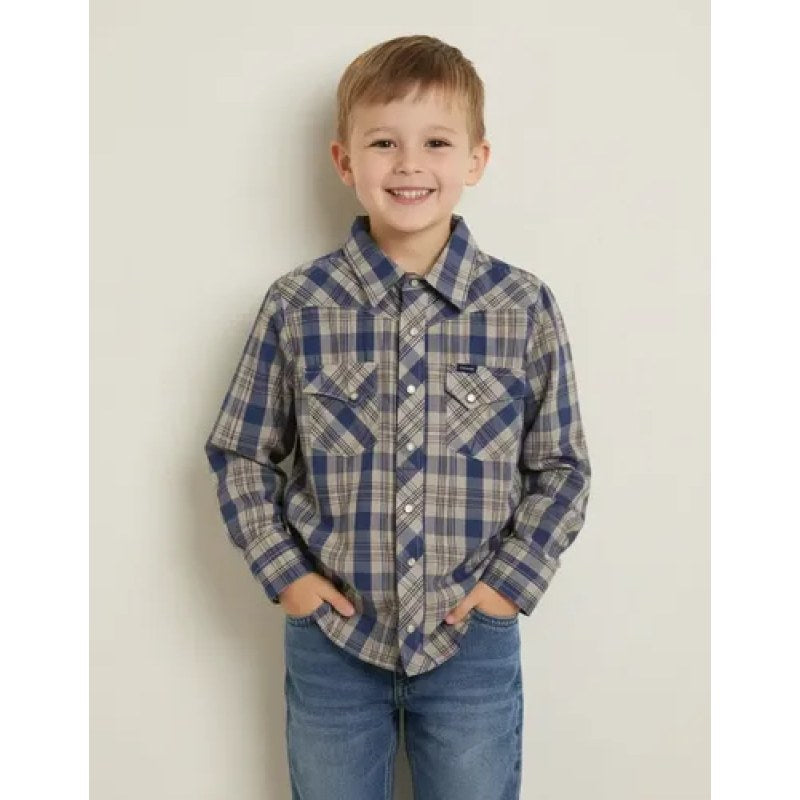 Camisa Vaquera Western Wrangler Niño Moda #mlpos_5 | Color: Marino 1392 #color_marino_1392 #sku_1392xl