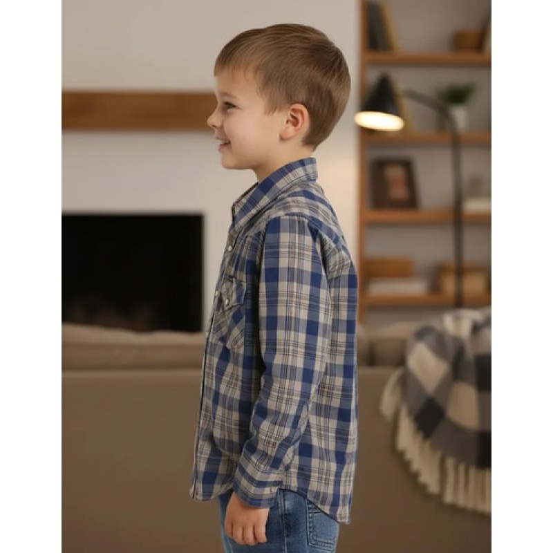 Camisa Vaquera Western Wrangler Niño Moda #mlpos_6 | Color: Marino 1392 #color_marino_1392 #sku_1392xl