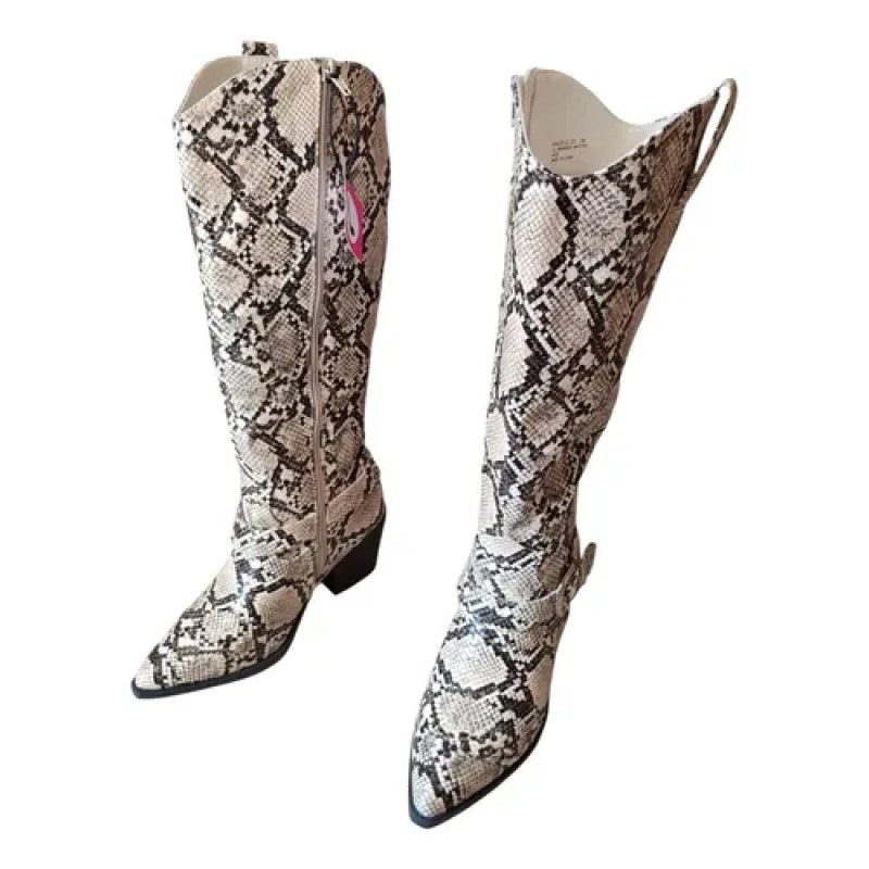 Bota Botin Vaquero Moda #mlpos_10 | Color: Nud Snake #color_nud_snake | Talla: 24 MX #sku_mlm2510081407-187356566548