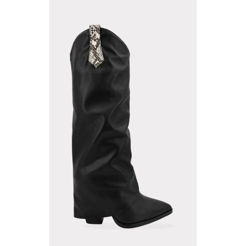 Bota Botin Vaquero Moda #mlpos_5 | Color: Negro #color_negro | Talla: 24,5 MX #sku_mlm2510081407-186325620672