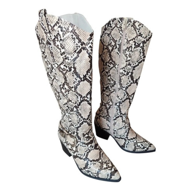 Bota Botin Vaquero Moda #mlpos_9 | Color: Nud Snake #color_nud_snake | Talla: 24 MX #sku_mlm2510081407-187356566548