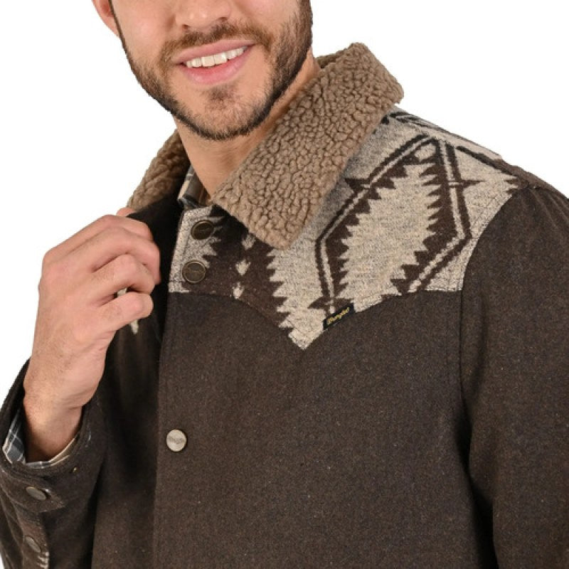 Chamarra Wrangler Tipo De Lana Con Borrega En El Cuello #mlpos_2 | Color: cafe #color_cafe | Talla: CH #sku_mlm2515347225-186391588134