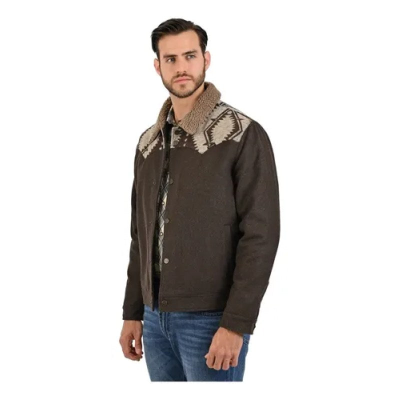 Chamarra Wrangler Tipo De Lana Con Borrega En El Cuello #mlpos_3 | Color: cafe #color_cafe | Talla: CH #sku_mlm2515347225-186391588134